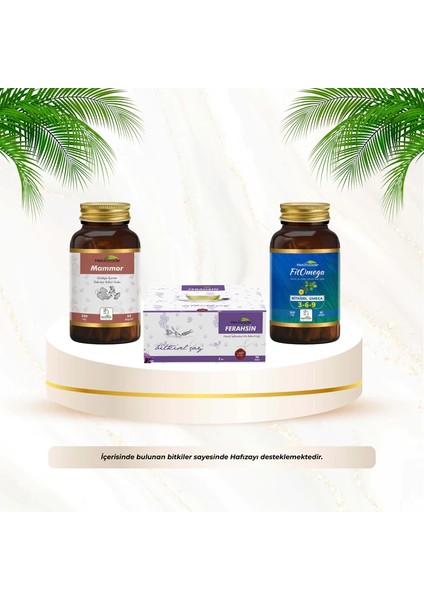 Hafıza Seti - Ferahsin Paket Çay & Mammor 90 Kapsül & Fit Omega Softjell Kapsül