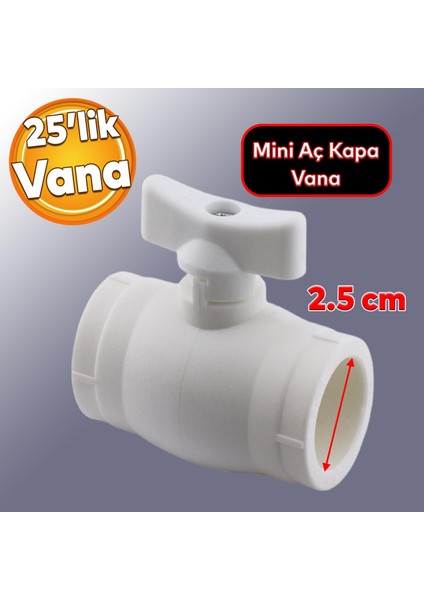 Mini Vana Plastik 25'lik Küresel Pprc Pvc Vanası Dişsiz Aç Kapa Boru Kaynak Makine Bağlantılı