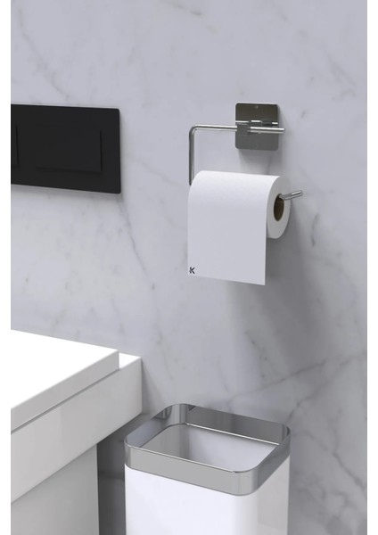 Yapışkanlı Yuvarlak Havluluk Havlu Askısı ve Tuvalet Wc Kağıtlık Pratik Banyo 2'li Set