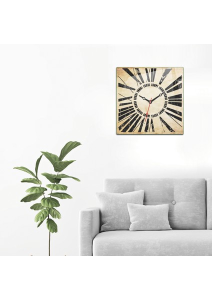 Cam Duvar Saati | Roma Rakamlı Retro | 32CM x 32CM