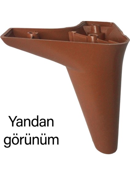 4 Adet Zelve 12 cm Kahverengi Lüx Mobilya Kanepe Sehpa Ünite Koltuk Ayağı Baza Ayak