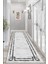 Yıkanabilir Kaymaz Siyah Çerçeve Eskitme Desenli Salon Halısı Mutfak Halısı ve Yolluk 4714 2
