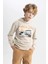 Erkek Çocuk Baskılı Kapüşonlu Sweatshirt B7105A824SP 1