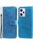 Xiaomi Redmi Için Note 12 Pro+ 5g Çiçek Baskı Pu Deri Kılıf Manyetik Toka Standı Cüzdan Şok Geçirmez Telefon Kapağı Kayışlı-Mavi (Yurt Dışından) 1