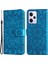 Xiaomi Redmi Için Note 12 Pro+ 5g Pu Deri Ayçiçeği Baskalı Telefon Kılıfı Manyetik Kapatma Eller Seçim Kapak Bilek Kayışı Ile-Mavi (Yurt Dışından) 1