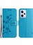 Xiaomi Redmi Için Şok Geçirmez Telefon Kılıfı Note 12 Pro+ 5g Baskılı Kelebek Çiçek Deseni ve Stand Cüzdanlı Pu Deri Telefon Kapağı-Mavi (Yurt Dışından) 1