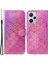 Xiaomi Redmi Için Note 12 Pro+ 5g Pu Deri Flip Kılıf Göz Kamaştırıcı Çiçek Desen Cüzdan Stand Telefon Kapağı-Pembe (Yurt Dışından) 1