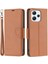 Xiaomi Redmi Için 12 4g Telefon Kapağı Cüzdan Pu Deri Litchi Doku Telefon Flip Stant Kılıfı-Kahverengi (Yurt Dışından) 1