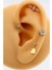 Altın Kalp Sallantılı Tektaş Kıkırdak Küpe Tragus Helix 5