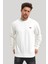 Bisiklet Yaka Ekru Slim Fit Sweatshirt 23FWM60145 1
