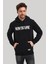 Kapüşonlu Siyah Slim Fit Hoodie 23FWM64047 3