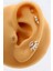 Altın Piramit Tektaş Sallantılı Kıkırdak Küpe Tragus Helix 3