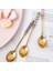 Kumral Tarzı Paslanmaz Çelik Kahve Seramik Uzun Saplı Karıştırma Altın Kaplama Tatlı Kaşığı Mutfak Çatal (Yurt Dışından) 4