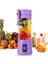 Pembe Tarzı 2 Bıçak Bıçaklar 380ML USB Şarj Edilebilir Meyve Suyu Makinesi Blender Mikser Taşınabilir Meyve Sıkacağı Smoothie Maker Ev Limon Suyu Sıkacağı (Yurt Dışından) 4