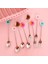 Pembe Altın 2 Adet Tarzı Donut Tasarım Paslanmaz Çelik Kahve Kaşığı Meyve Çatalı Karıştırma Süt Çay Kaşığı Tatlı Meyve Kaşığı Mutfak Sofra 12CM (Yurt Dışından) 3