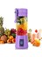 Fırça Stili ile Mor 380ML 6 Bıçaklı Mini USB Taşınabilir Elektrikli Meyve Sıkacağı Smoothie Maker Blender Şarj Edilebilir Meyve Sıkacağı Fincan Spor Şişesi (Yurt Dışından) 3