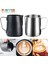 350ML-SIYAH Stil Kahve Süt Sürahi Paslanmaz Çelik Yapışmaz Süt Sürahisi Espresso Kahve Sürahi Barista Süt Köpürtücü Sürahi ml (Yurt Dışından) 3