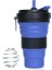 01 Hasır Yay Top Stili 550ML Paslanmaz Çelik Yaylı Top ile Katlanabilir Silikon Kahve Hasır Bardak Açık Havada Seyahat Su Sarsıntı Bardakları Katlanır Taşınabilir Şişe (Yurt Dışından) 1