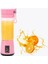 Pembe Tarzı 380ML 2 Bıçaklı Taşınabilir Elektrikli Meyve Sıkacağı Ev USB Şarj Edilebilir Smoothie Maker Karıştırıcılar Makinesi Şişe Meyve Suyu Fincan (Yurt Dışından) 2