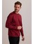 Erkek Bordo Bisiklet Yaka Pamuklu Sweatshirt 3