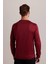 Erkek Bordo Bisiklet Yaka Pamuklu Sweatshirt 5
