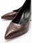 Pedra Kahve Baskı Kadın Topuklu Ayakkabı 5