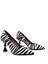 C03720 Zebra Desen Siyah Beyaz Kadeh Topuk Kadın Stiletto Ayakkabı 1