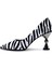 C03720 Zebra Desen Siyah Beyaz Kadeh Topuk Kadın Stiletto Ayakkabı 3
