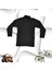 Body 2 Li Unisex Pamuklu Ligralı Yarım Balıkçı Yaka Siyah Çocuk Body 3