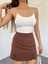 Pamuklu Kumaş Lastik Askılı Crop Bluz 1