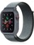 Apple Watch 44MM Hasırlı Cırtcırtlı Kasalı Kordon - Gri-Turkuaz 277097 1