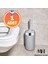 Gri Yumuşak Silikon Tuvalet Fırçası Krom Kaplama Akıllı Kapak Soft Toilet Brush 1