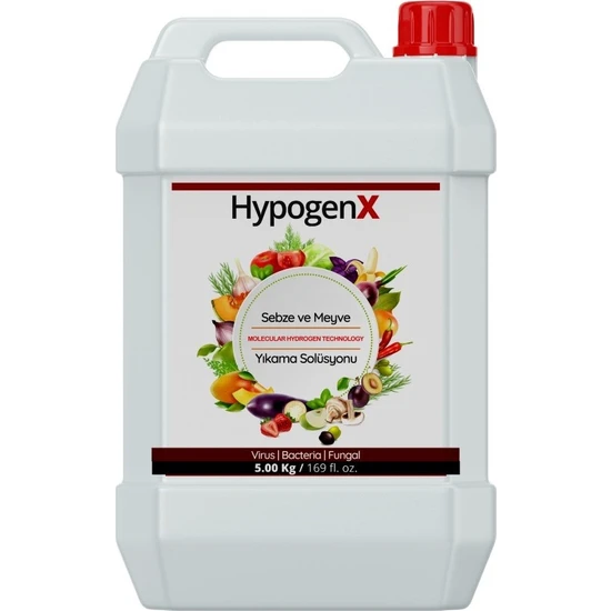 Hypogenx Sebze ve Meyve Yıkama Solüsyon - 5.00 Litre (Hipokloröz Asit Bazlı)