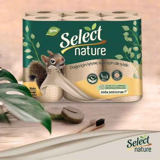 Select Nature Yeni Nesil Doğal 2 Katlı Tuvalet Kağıdı 32'li