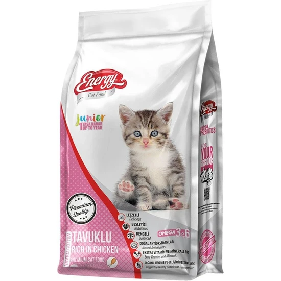 Pet Food Energy Cat Food Energy Tavuklu Yavru Kedi Maması 3 kg Özel Koli 2 Adet