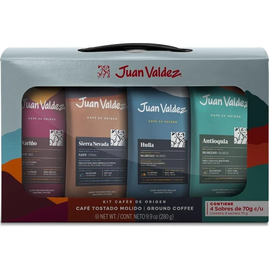 Juan Valdez Single Origins 4'lü Öğütülmüş Filtre Kahve Kiti 280GR