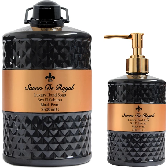 Savon De Royal Luxury Vegan Sıvı Sabun Black Pearl 2.5 lt & 500 ml