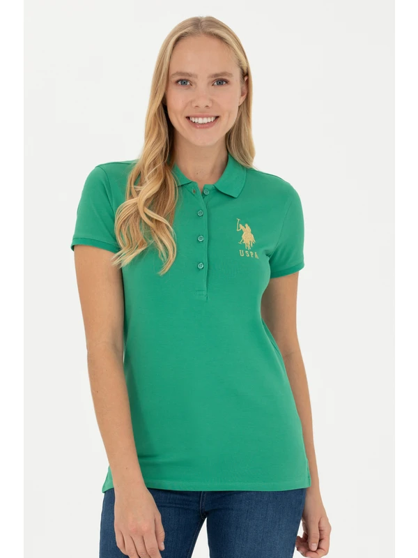 U.S. Polo Assn. Kadın Yeşil Basic Tişört 50262700-VR054