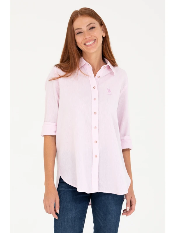 U.S. Polo Assn. Kadın Manolya Desenli Gömlek 50263362-VR211