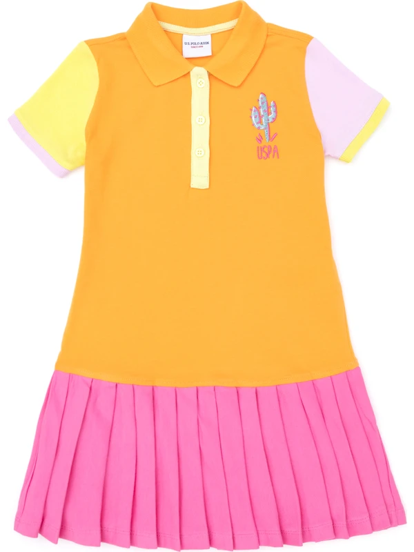 U.S. Polo Assn. Kız Çocuk Turuncu Örme Elbise 50263457-VR051