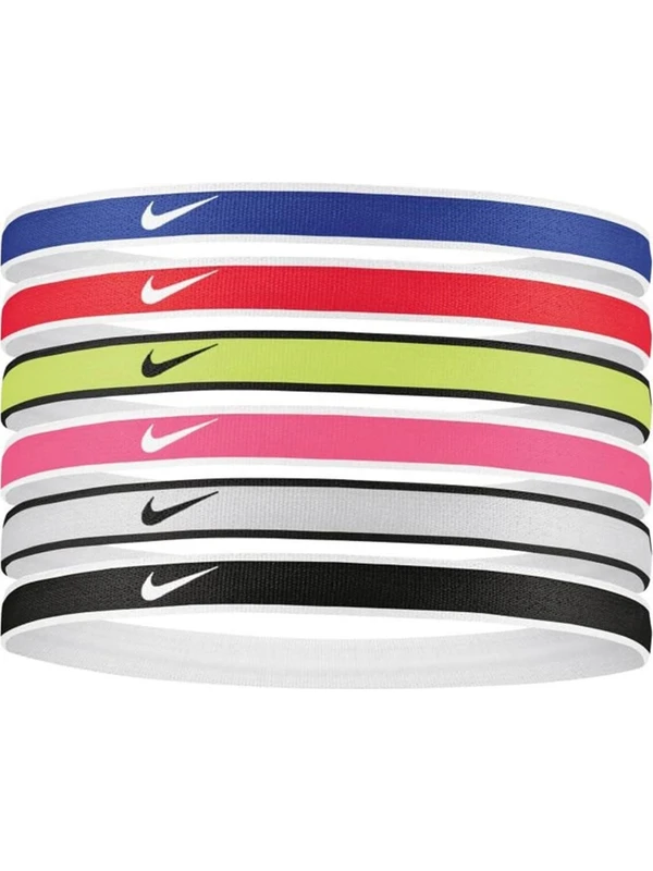 Nike Swoosh Sport Headbands 6 Pk Unisex Saç Bandı N.100.2021.655.OS-Kırmızı