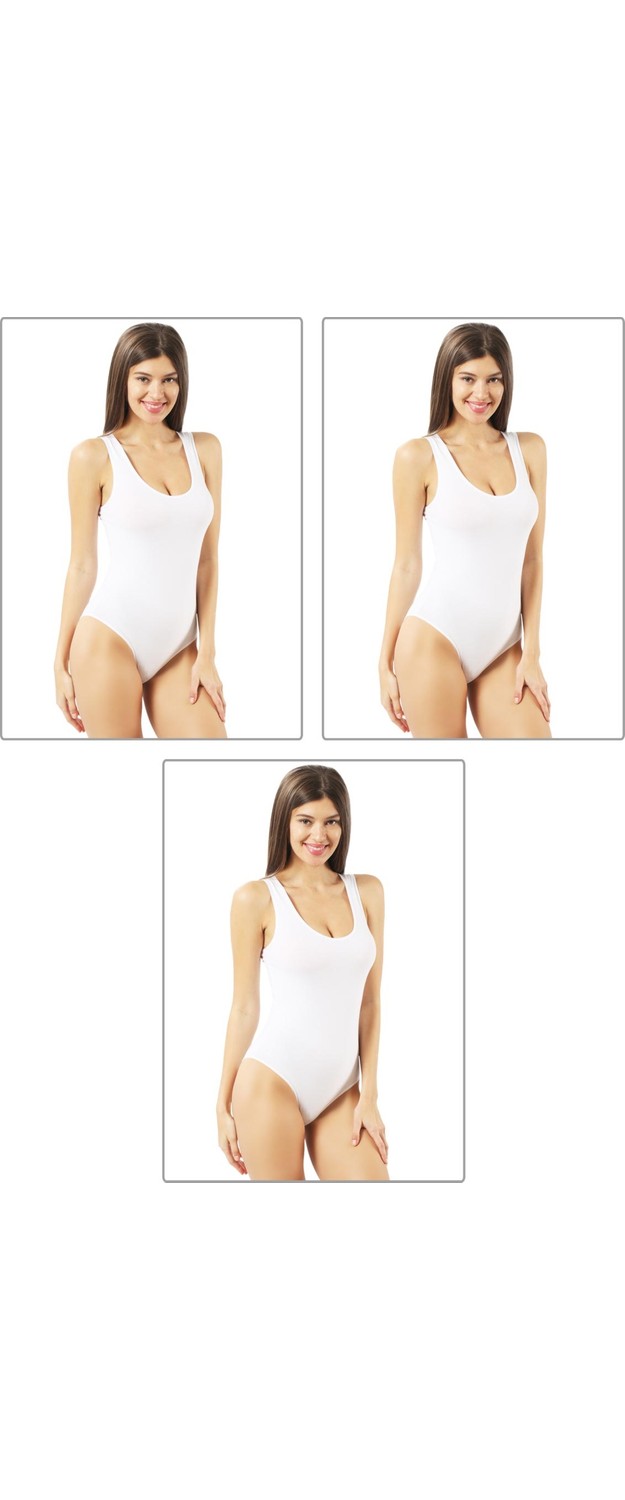 Özkan Underwear Özkan 0602 3'lü Paket Kadın Pamuklu Kalın Askılı Kancalı Çıtlıtlı Body görsel 8