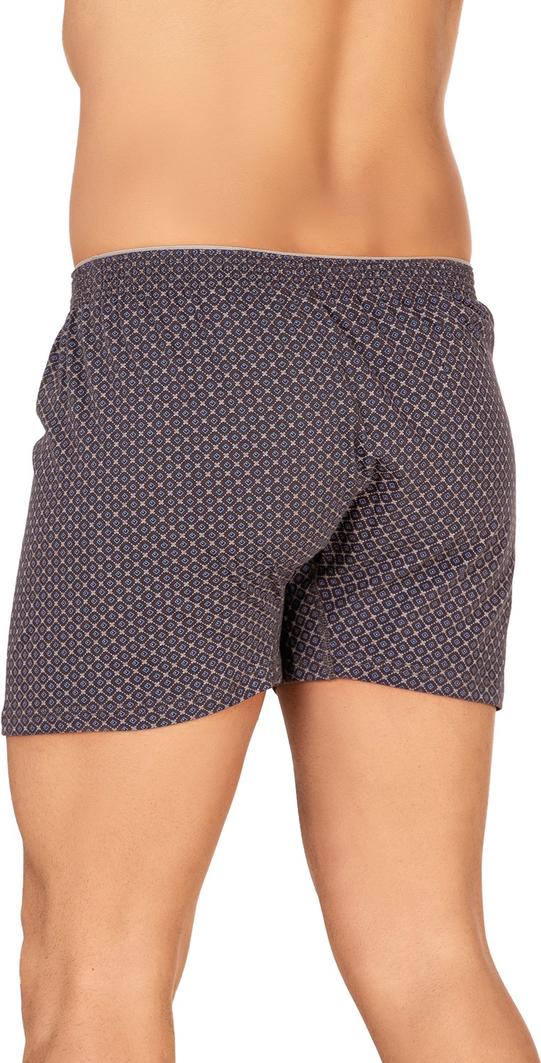 Özkan Underwear Özkan 11112 5'li Paket Erkek %100 Pamuklu Havlu Bel Esnek Yumuşak Düğmeli Desenli Penye Boxer Şort Külot görsel 2