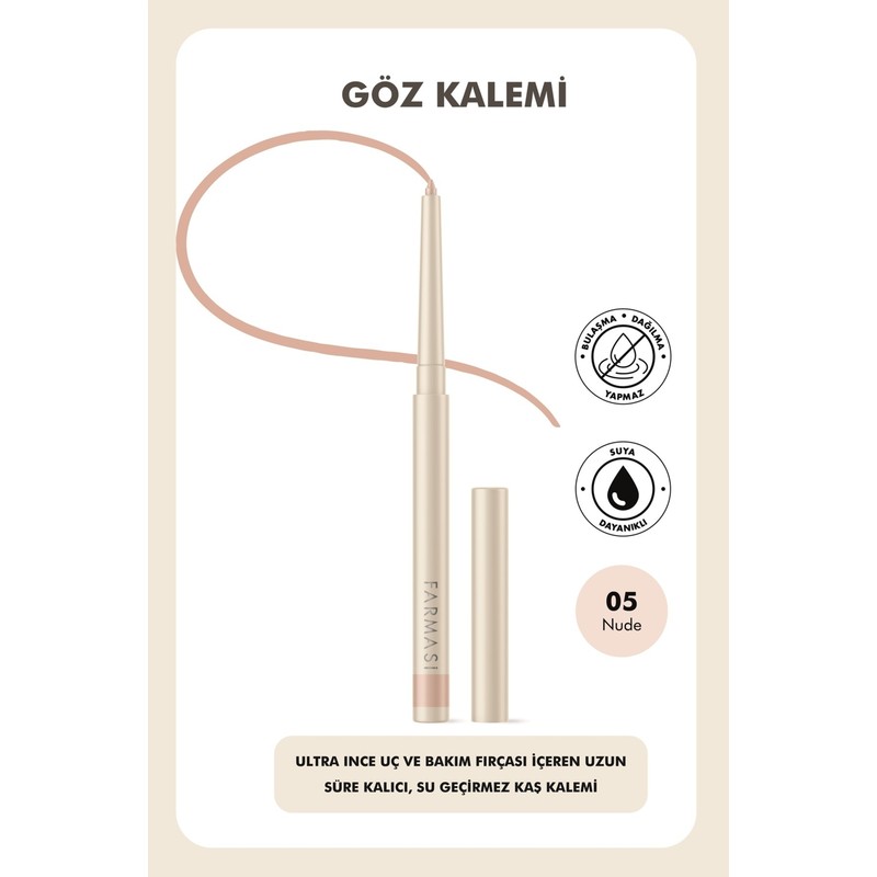 Farmasi Asansörlü Göz Kalemi 05 Nude Yumuşak Doku ve Suya Dayanıklı 0.35 g