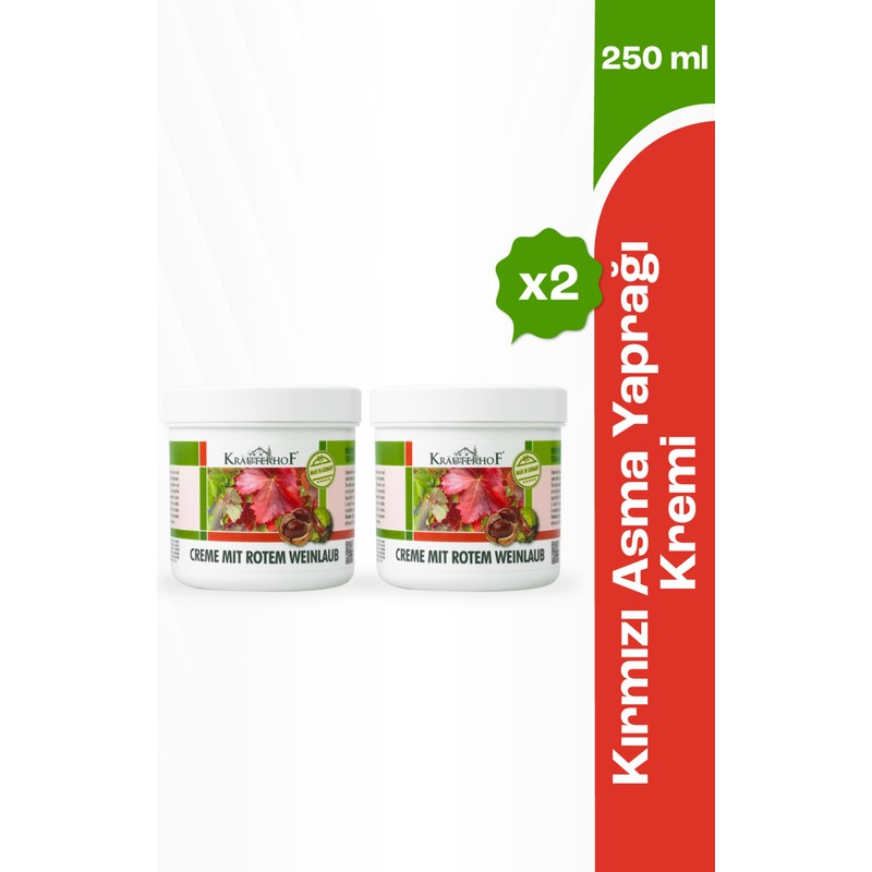 Krauterhof Kırmızı Asma Yaprağı Kremi Yorgun Bacaklar İçin Canlandırıcı Etki 250 ml x 2 Adet