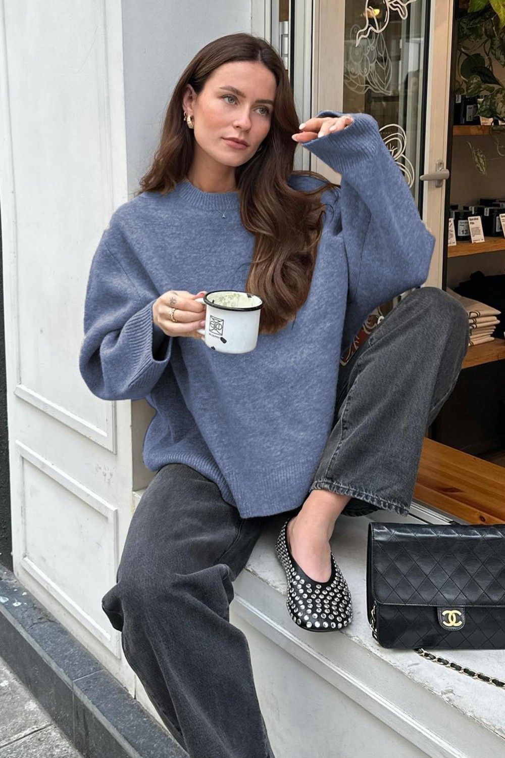 Madmext Kadın Kırmızı Oversize Triko Kazak Fermuarlı Yaka Günlük Stil MG1972