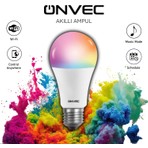Onvec 9W RGB Akıllı Ampul E27 WiFi Bluetooth Tuya Alexa Google Home 806 Lümen