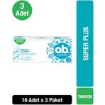 O.B. Super Plus Tampon 16 adet x3