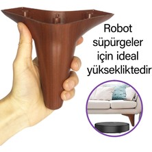 Glaswen 8 Adet Zelve 12 cm Ceviz Ahşap Desenli Lüx Mobilya Kanepe Sehpa Ünite Koltuk Ayağı Baza Ayak