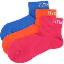 Fitinsane Premium Performance Quarter 3'lü Paket Turuncu - Mavi - Pembe